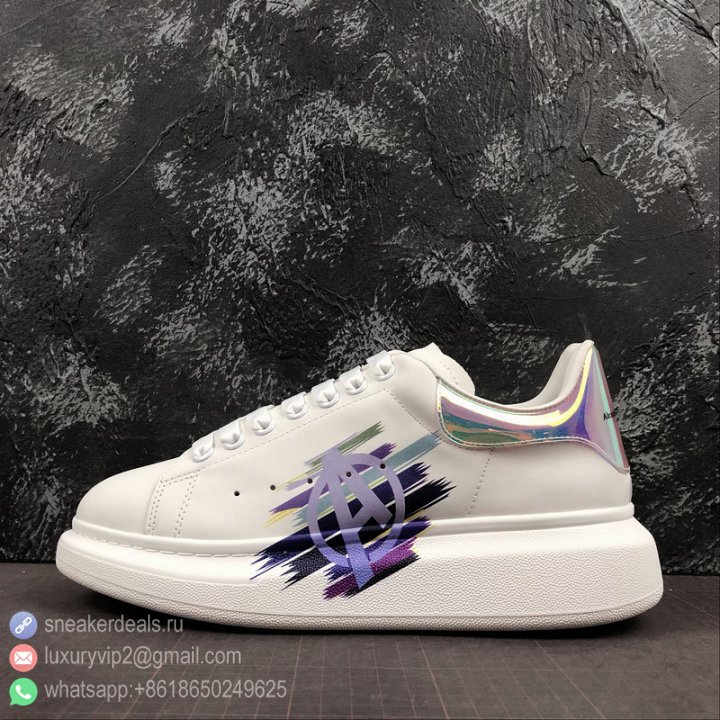 Alexander McQueen 5D Print 2019 Unisex Sneakers PELLE S GOMMA 462214 WHFBU Multicolor Laser Magic A